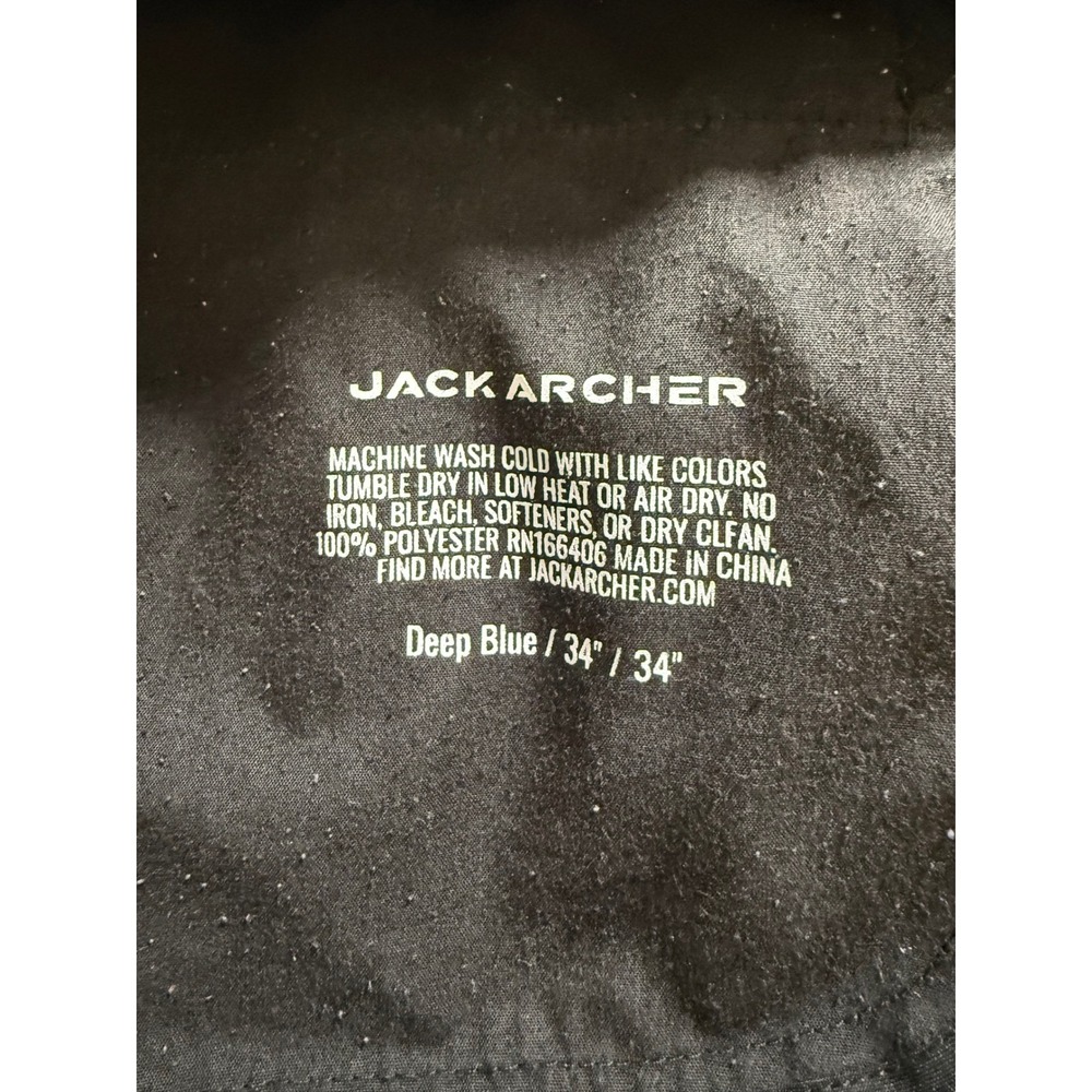 Jack Archer Jetsetter Pants Mens 34x33 Deep Blue Tapered Tech Trousers - Picture 3 of 6